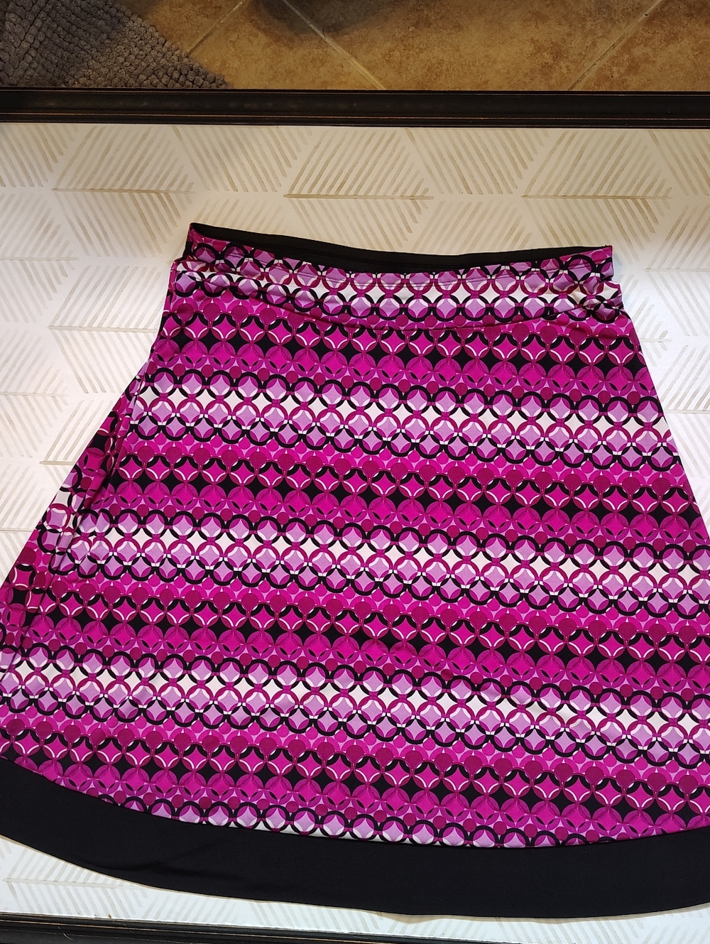 East 5th Xl Women's Pink‎ Purple Geometric A-Line Skirt